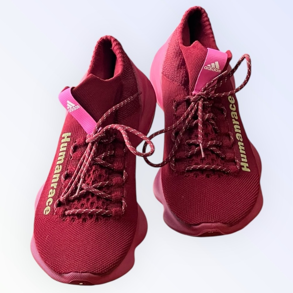 Adidas Pharrell Williams Humanrace Burgundy Knit Sneakers Men's Size 12 GW4879 - Picture 12 of 16